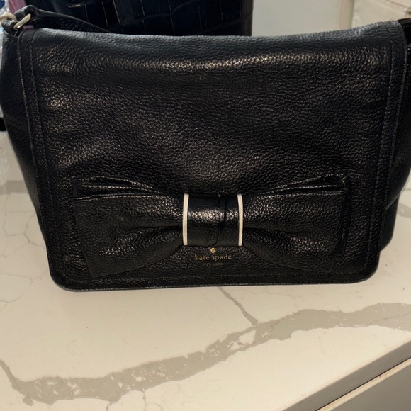 kate spade Handbags - Kate Spade Black Crossbody Bag with Bow Accent